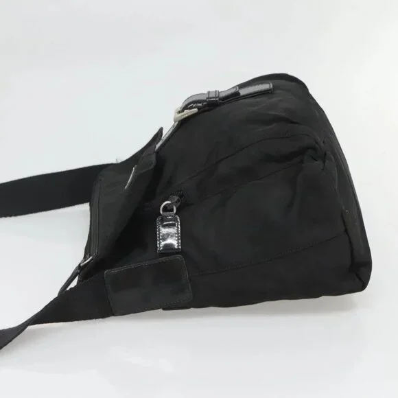 PRADA Shoulder Bag Nylon Black Silver Auth 122318 - Picture 6 of 16